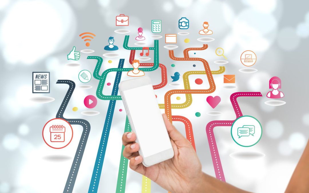 Mobile in the hand of a person