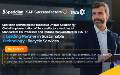 Speridian Technologies Proposes a Unique Solution for Global Implementation of SuccessFactors Modules to Standardize HR Processes and Reduce Manual Effort for TES HR – a Leading Partner in Sustainable Technology Lifecycle Services
